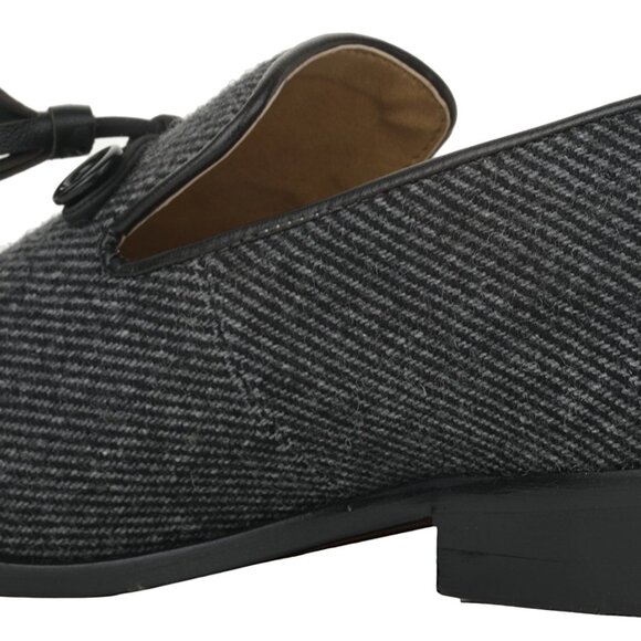 Mens Tuxedo Canvas Textile Noble Loafers and Slip On Shoes Wedding Party Shoes - Picture 3 of 7